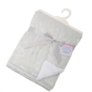 SOFT TOUCH Grey Hearts Blanket